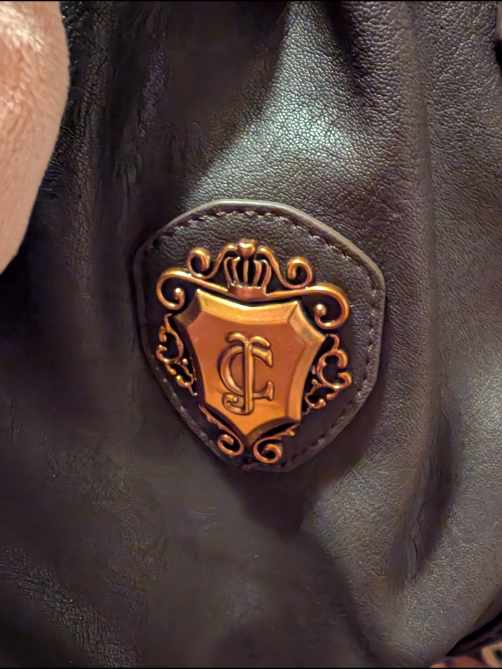 Juicy Couture Dark Brown Satchel with Pink Bow and Gold Hardware - Picture 10 of 12